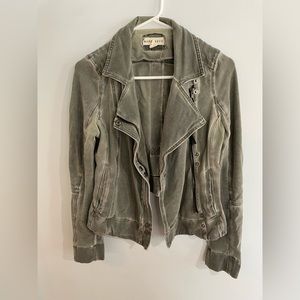 Anthropologie moto military style cropped jacket